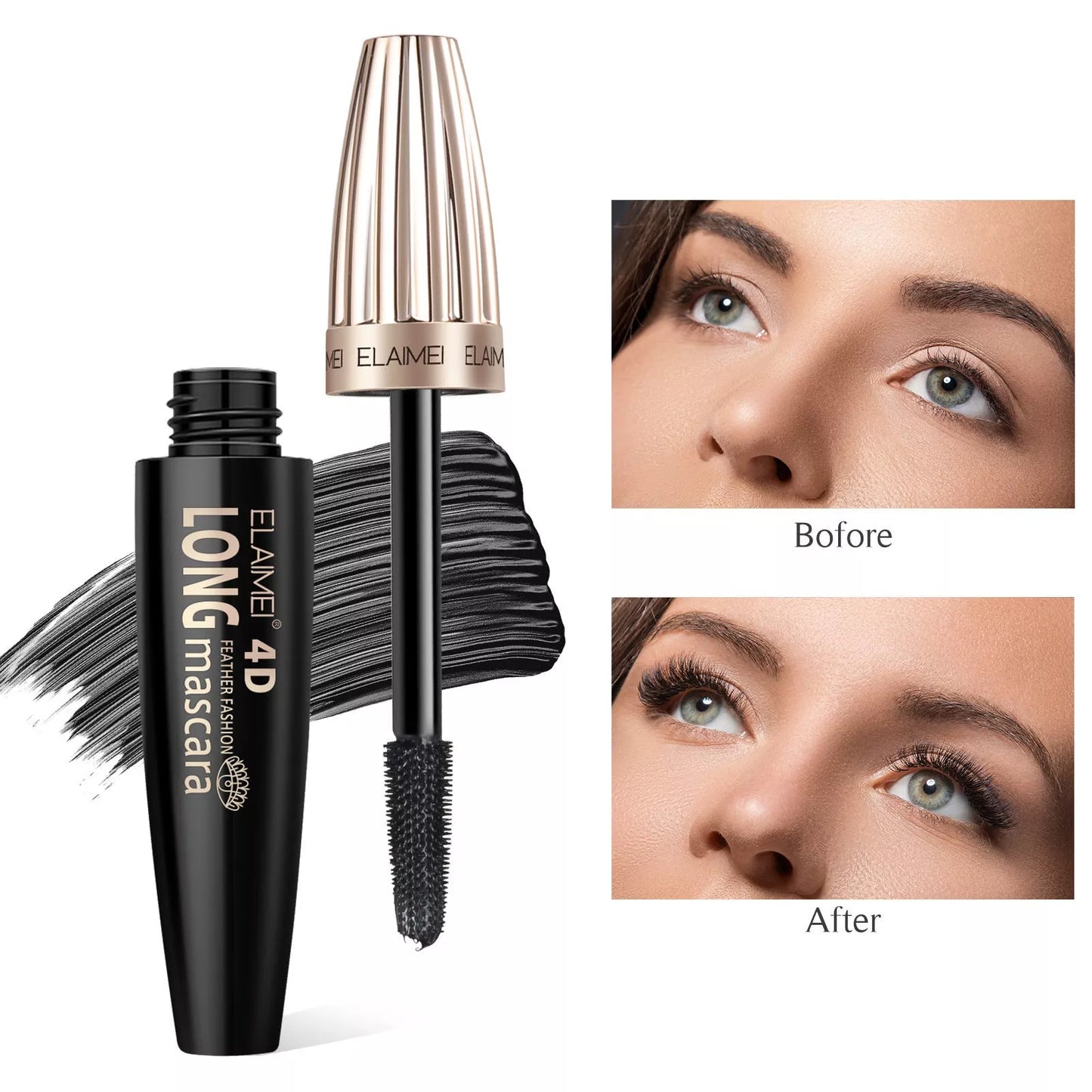 Long 4D Curling Sunflower Mascara in Black for voluminous, lengthened lashes