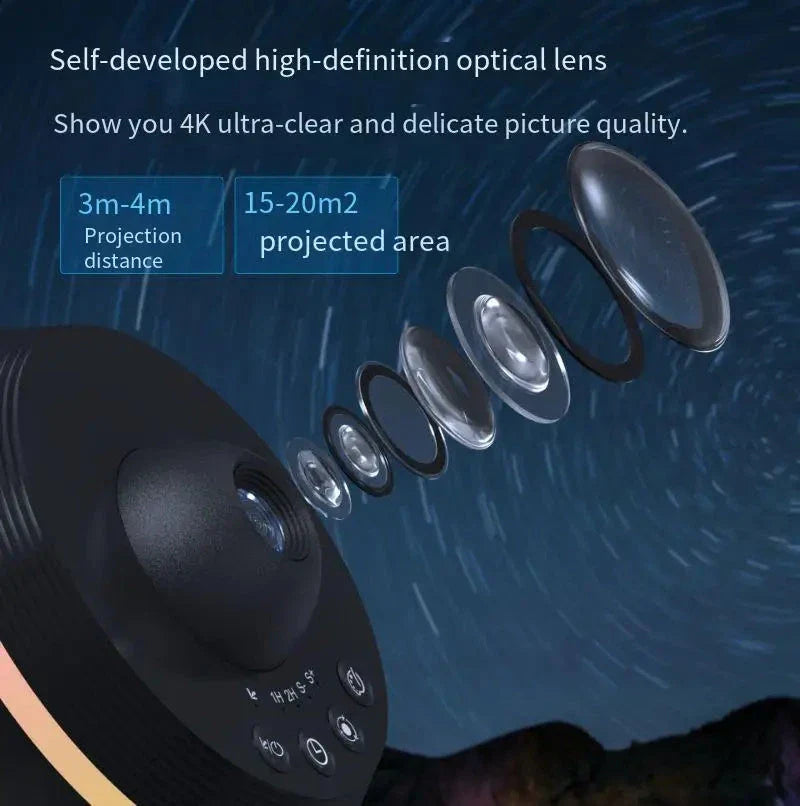 Enchanting Galaxy Projector with Realistic Night Sky Display and Customizable Lighting Effects