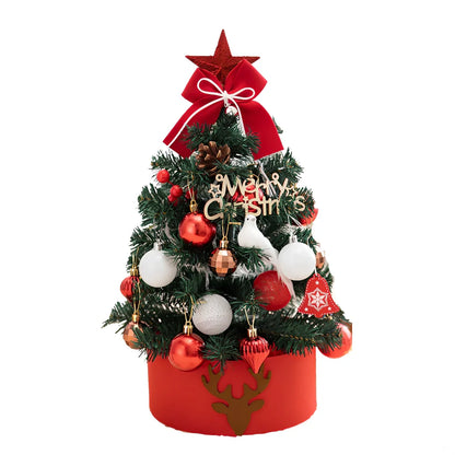 Red and white desktop Christmas tree decoration in 45cm and 60cm sizes for office and home use