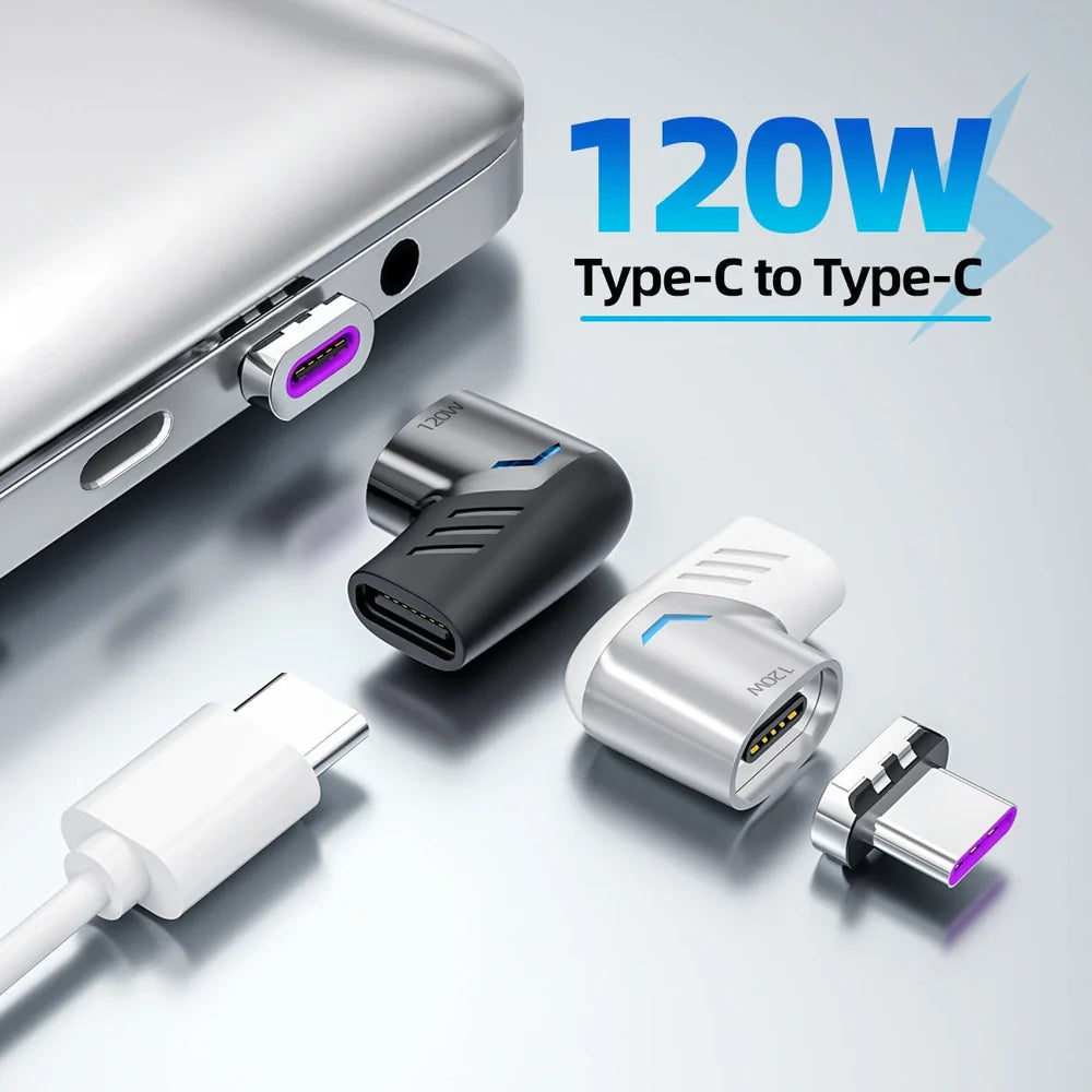 Dark grey elbow magnetic adapter showing 90-degree design and magnetic connection interface