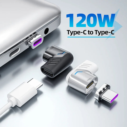 Dark grey elbow magnetic adapter showing 90-degree design and magnetic connection interface