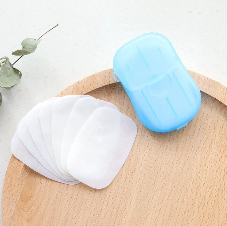 Disposable hand soap sheets in various colors, perfect for on-the-go hand washing and cleanliness