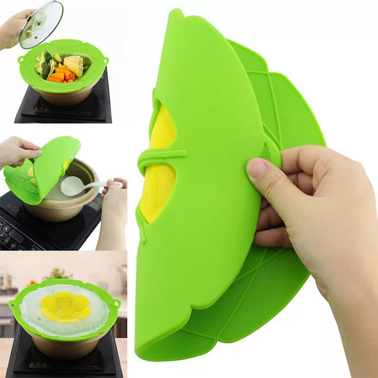Anti-splash silicone lid for pots in various colors, preventing cooking messes