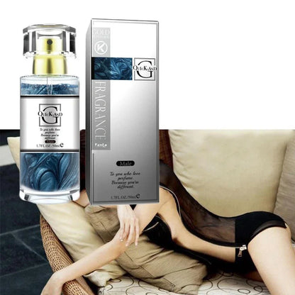 Pheromone perfume bottle with 18-25% concentration, showing P222 and P223 colour-coded variants for men and women