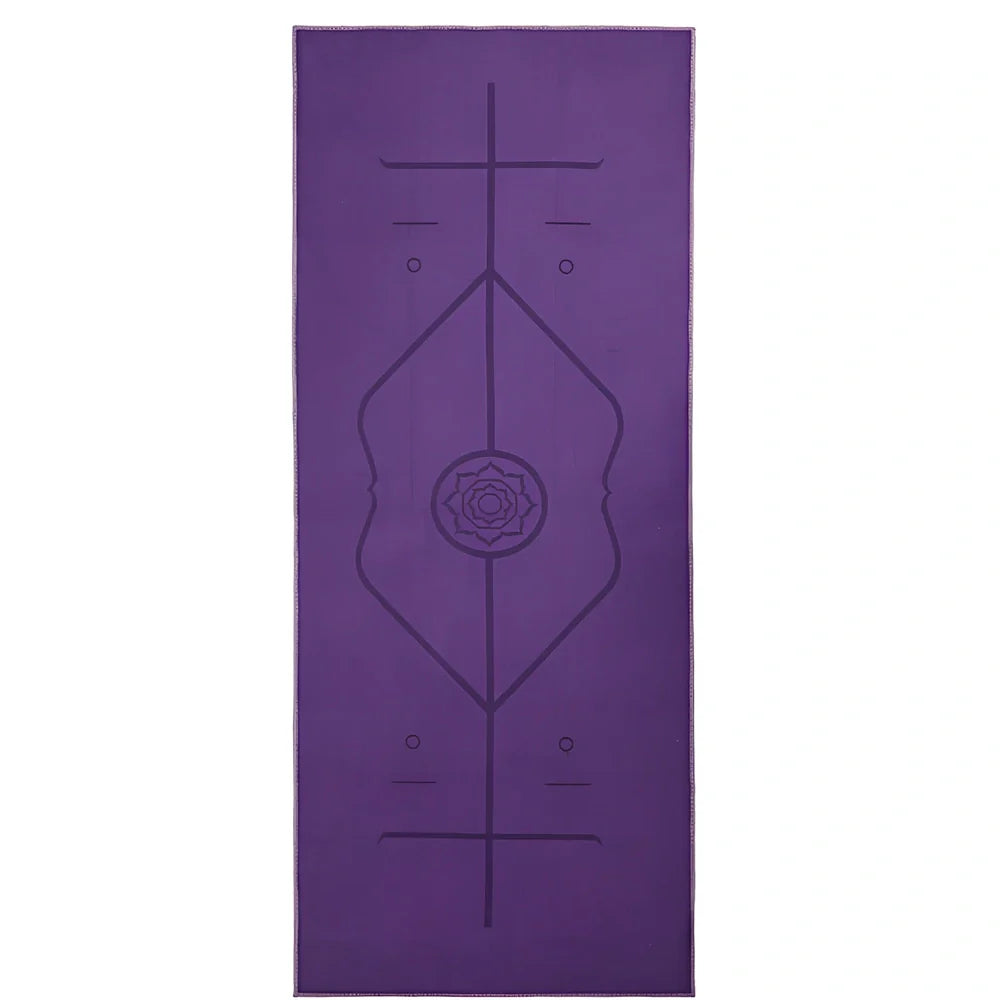 Microfiber yoga towel with 185cm length and 3mm thickness in dark grey colour