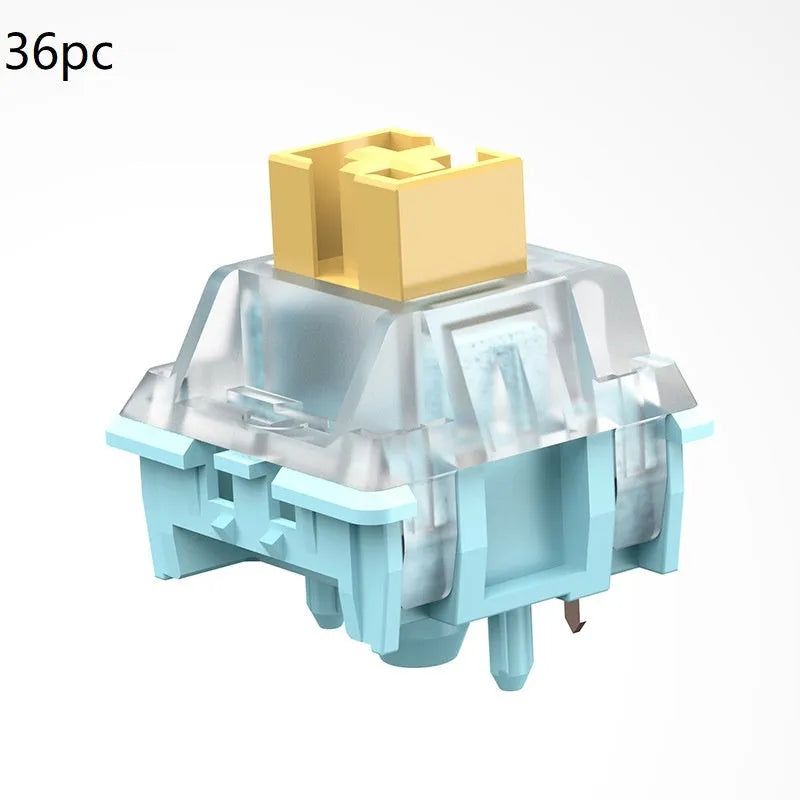 36 Tiger Mo Sea Salt Lemon PRO Mute mechanical keyboard switches with linear design and 45g actuation force