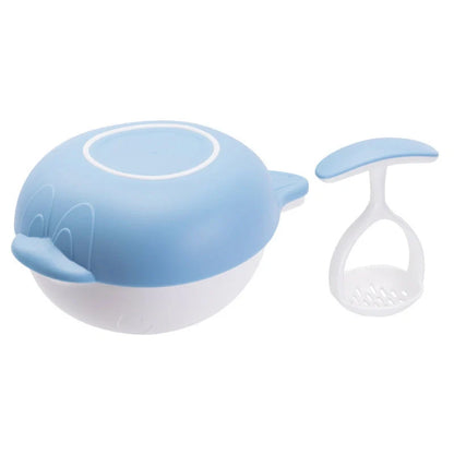 Manual baby food grinder set with anti-slip rings and grinding rod for easy meal preparation