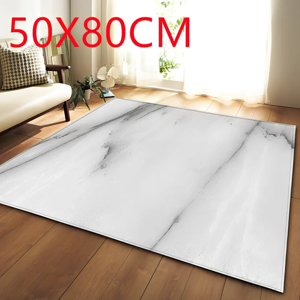 Rectangular polyester fibre carpet with marble pattern in 121.9x160cm and 50x80cm sizes