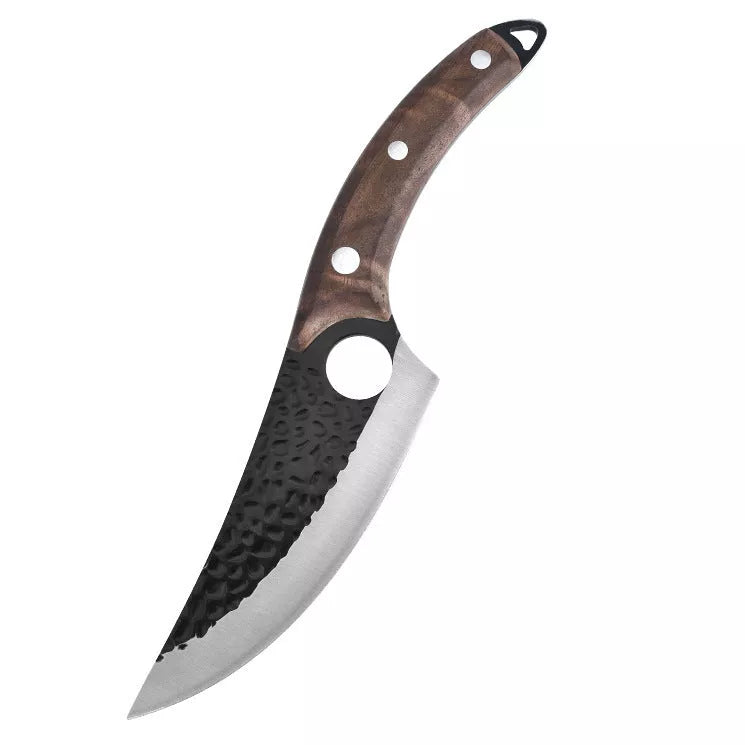 Hand forged boning knife with walnut handle and 5Cr15MoV steel blade
