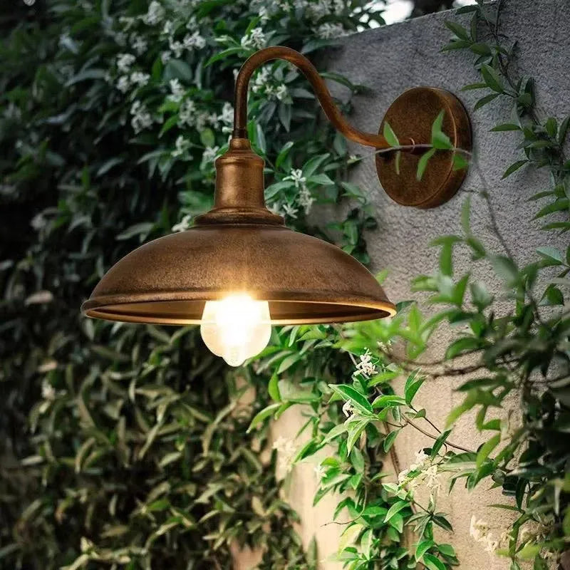 Villa courtyard wall lamp in retro style available in silver and copper colours with right angle and oblique angle mounting options, modern simplicity design outdoor lighting fixture