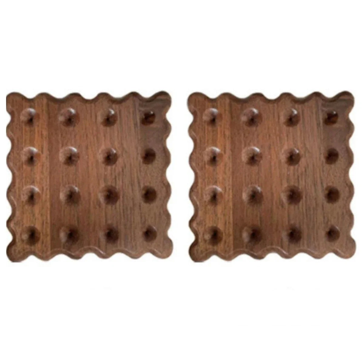 Elegant wooden coasters in various shapes and colors, serving as a versatile home accessory for dining and decor