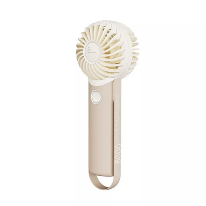 Rechargeable mini air conditioner portable fan with LED display in multiple colors
