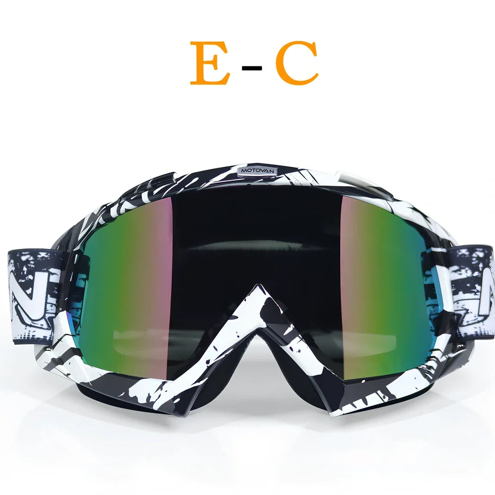 Interchangeable lens riding goggles with ABS frame and multiple colour options for off-road cycling