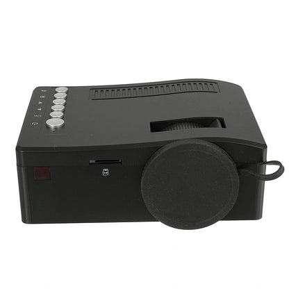 Compact portable LED projector with multimedia support and 48 lumens brightness