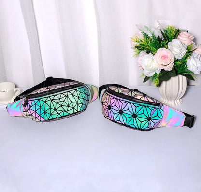 Stylish waist bags in various colors made of premium PU leather with a sleek geometric design, providing hands-free convenience and organization for modern women.