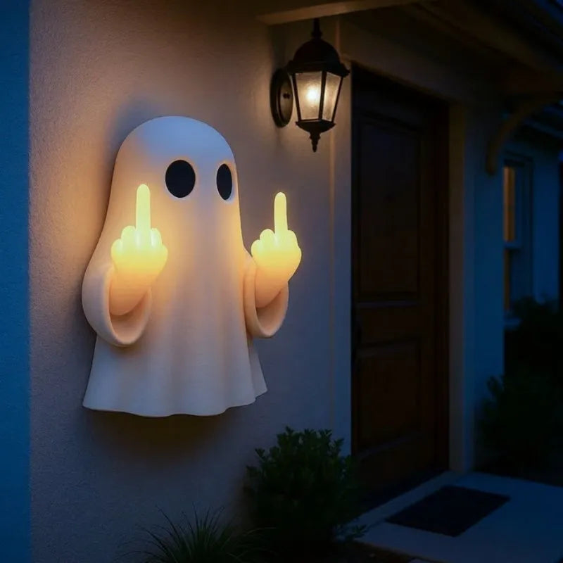 White plastic ghost statue night lamp for Halloween decorations with modern simple style