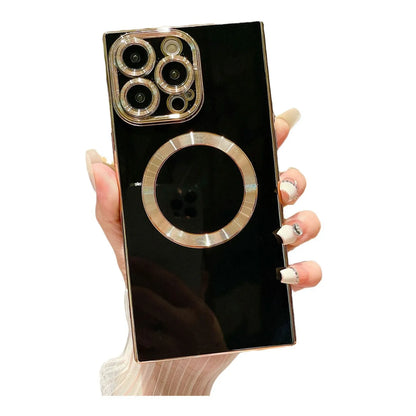 Electroplating square magnetic TPU phone case in solid colour for iPhone 11, 12 Pro Max, 13 Pro Max and 14 Pro Max