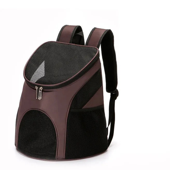 A solid-colour pet backpack carrier for cats or small dogs, shown in one of four colour options.