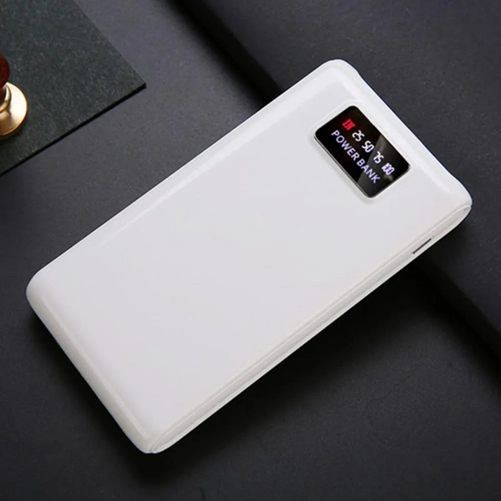 Black and white DIY 18650 battery power bank charging case kit for six cells