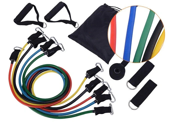 Portable Fitness Resistance Bands Set for home workouts and strength training