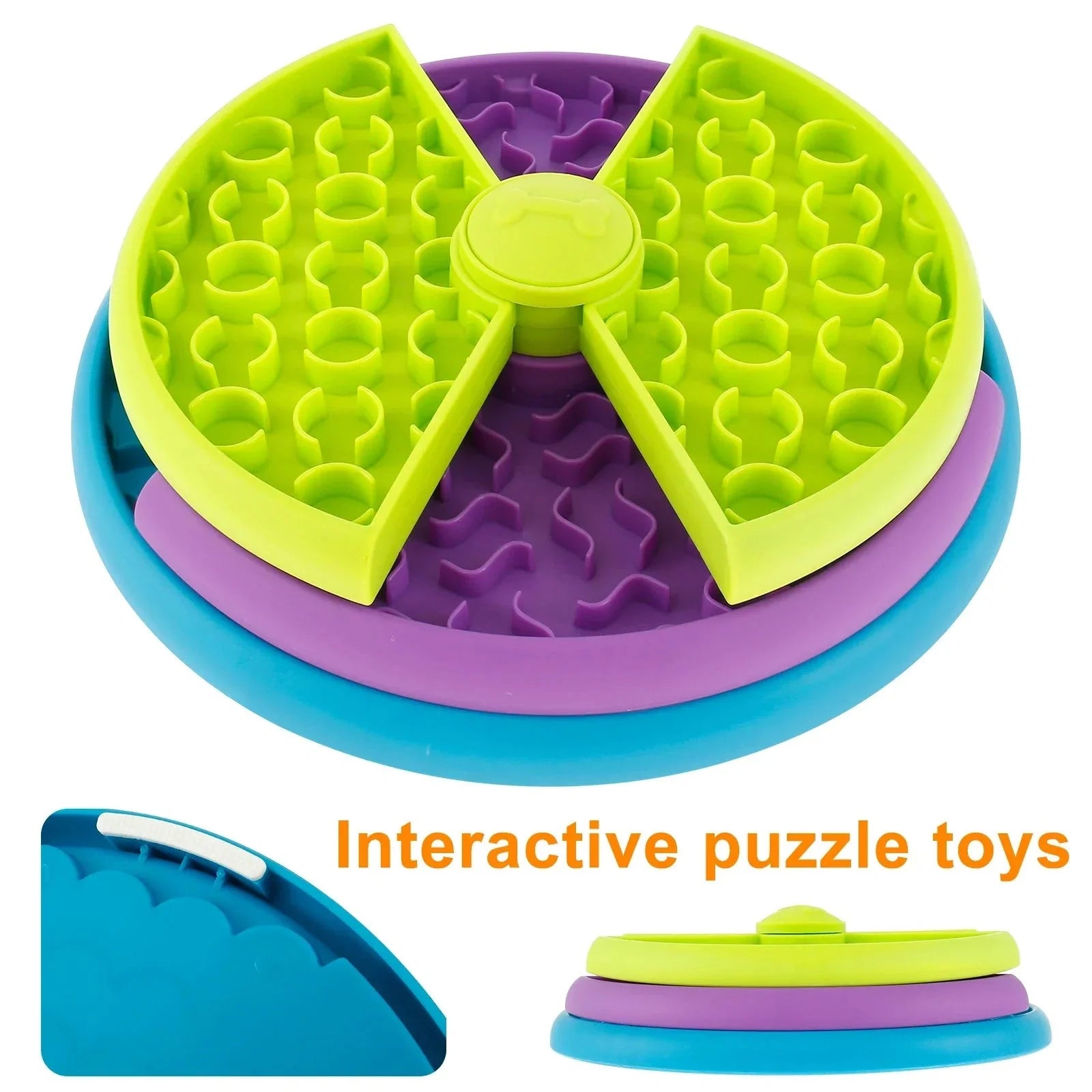 3-layer rotating puzzle pet slow feeder for dogs and cats