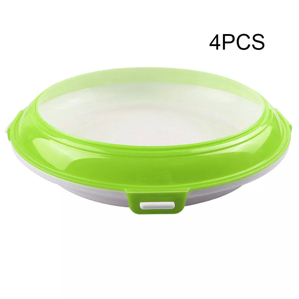 Refrigerator Fresh-keeping Tray in red, green, and orange colors with space-saving design