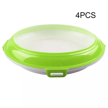 Refrigerator Fresh-keeping Tray in red, green, and orange colors with space-saving design