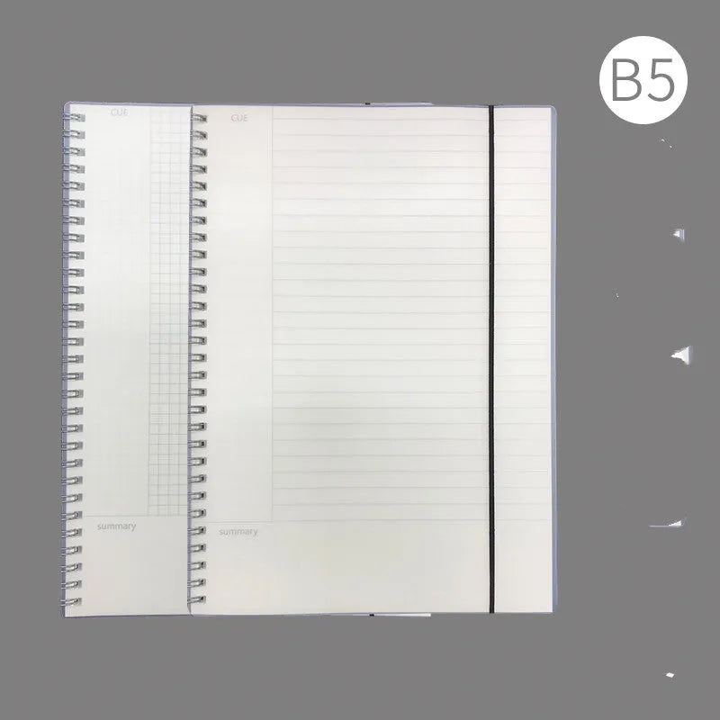 A4 hard PP notebook sub-notepad in simple style, available in A4 A5 B5 with grid lined or lattice pages