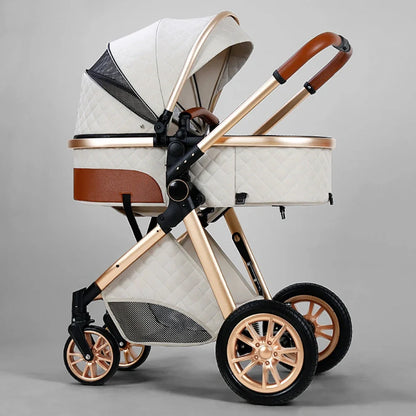 Lightweight folding baby stroller in black tube grey with shock absorbers, 32x60x71cm folded, for 0-3 years newborns