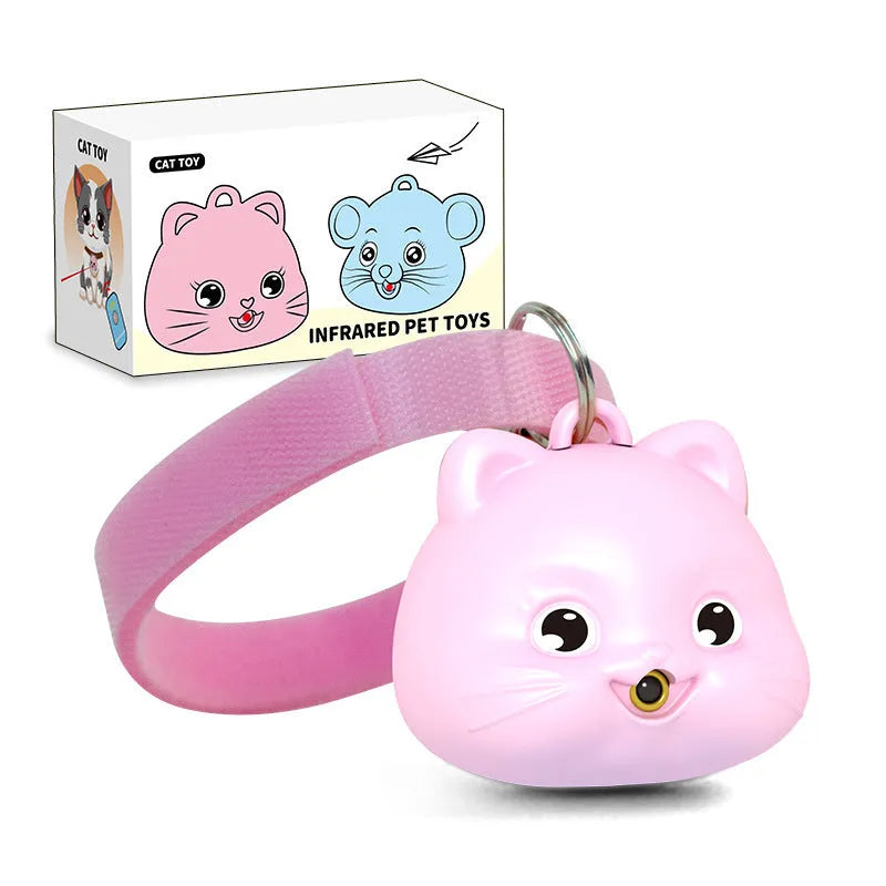 Rechargeable remote control cat halter collar with infrared toy and adjustable strap