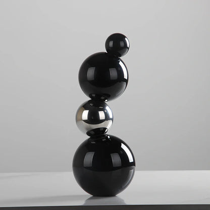 Black K9 crystal geometry desktop sculpture with polished surface and geometric angles