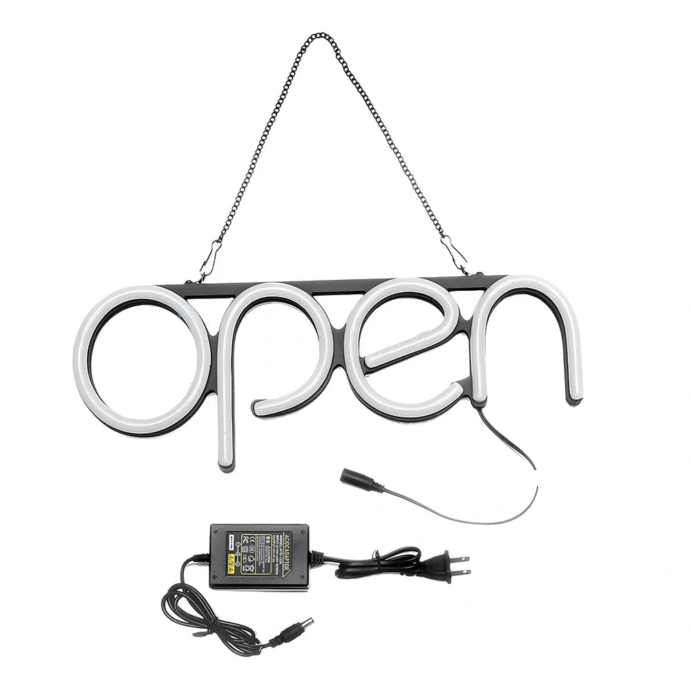 LED luminous word neon sign mounted on transparent acrylic with cool-running illumination