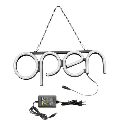 LED luminous word neon sign mounted on transparent acrylic with cool-running illumination