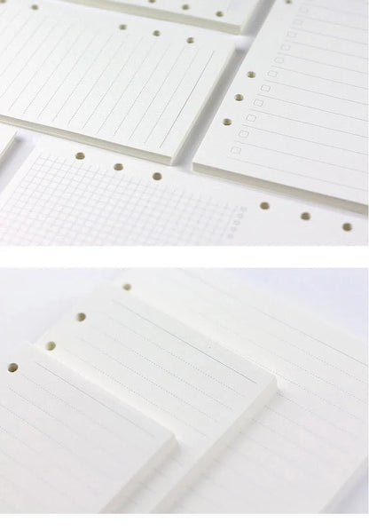 6-hole loose-leaf notebook refill, A5 Daolin paper, 40 sheets, blank dot matrix lined square pages