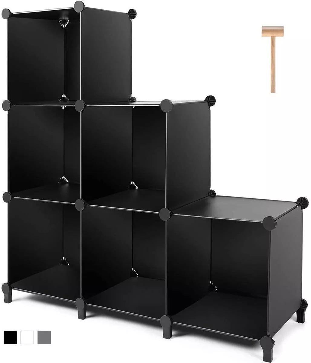 Modular plastic storage rack with customizable grid options for efficient organization