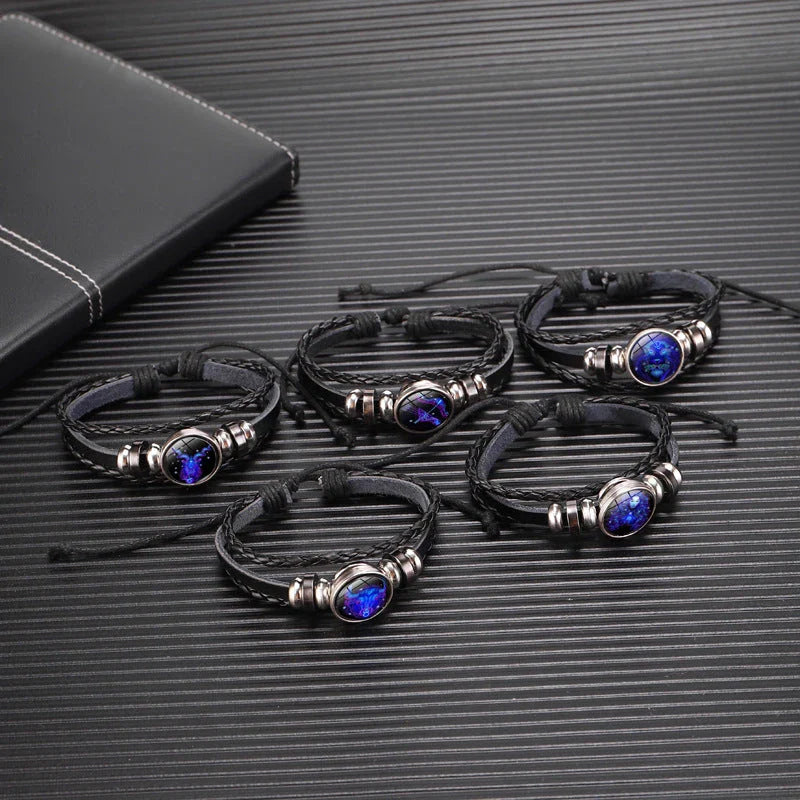 Stylish zodiac constellation bracelet with 12 zodiac sign design options