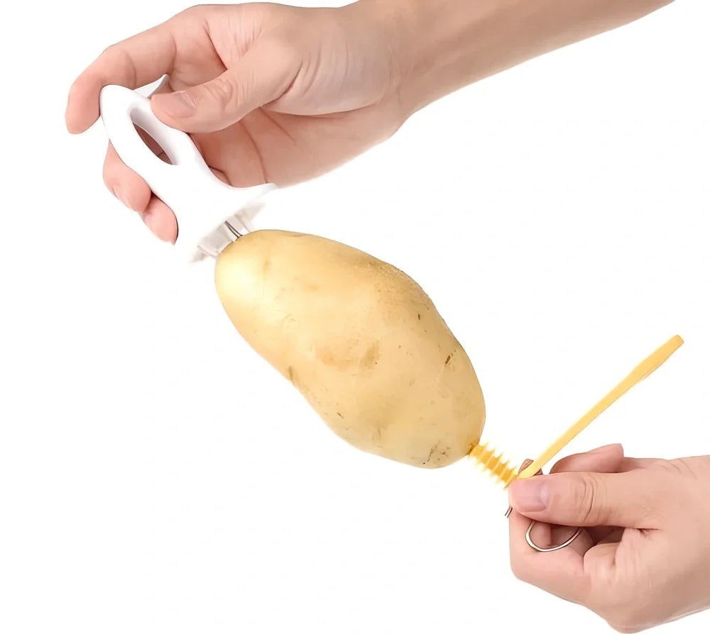 Potato manual cutter with stainless steel blade and ABS resin handle for slicing vegetables