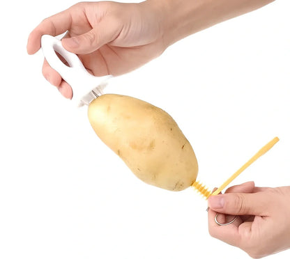 Potato manual cutter with stainless steel blade and ABS resin handle for slicing vegetables