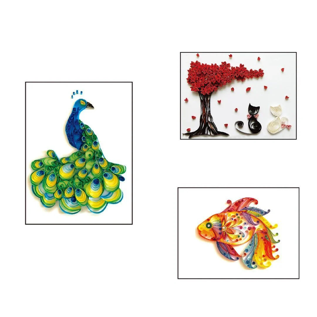 Premium DIY Paper Quilling Art Craft Kit with Vibrant Pre-cut Paper Strips, Essential Tools, and Detailed Instructions for Unique Handmade Projects