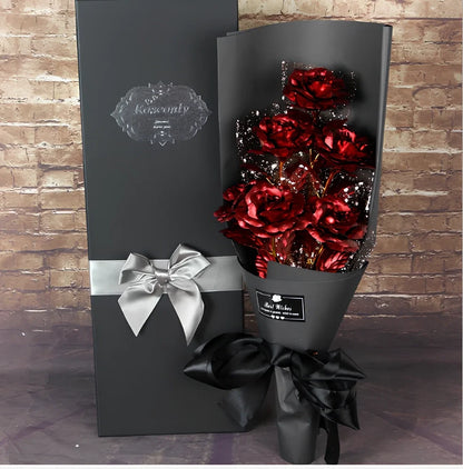 24K gold foil rose bouquet with 11 preserved flowers measuring 45cm tall