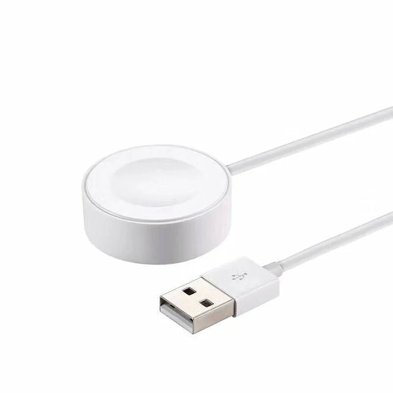 Portable Apple Watch wireless charging dock station with USB cable and built-in battery