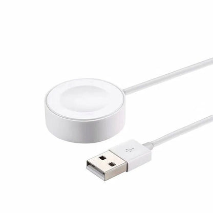 Portable Apple Watch wireless charging dock station with USB cable and built-in battery