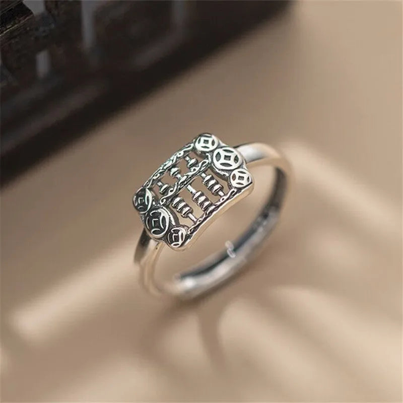 Retro punk distressed snake flower XINGX adjustable open mouth copper ring in unisex opening style