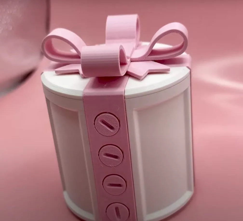 Creative 3D printed Valentine's Day gift box with bowknot design