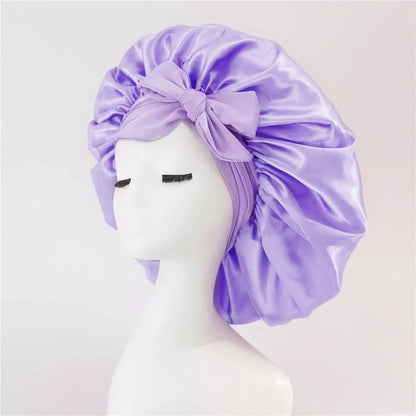 Double-layer silk bonnet for sleeping in various colors