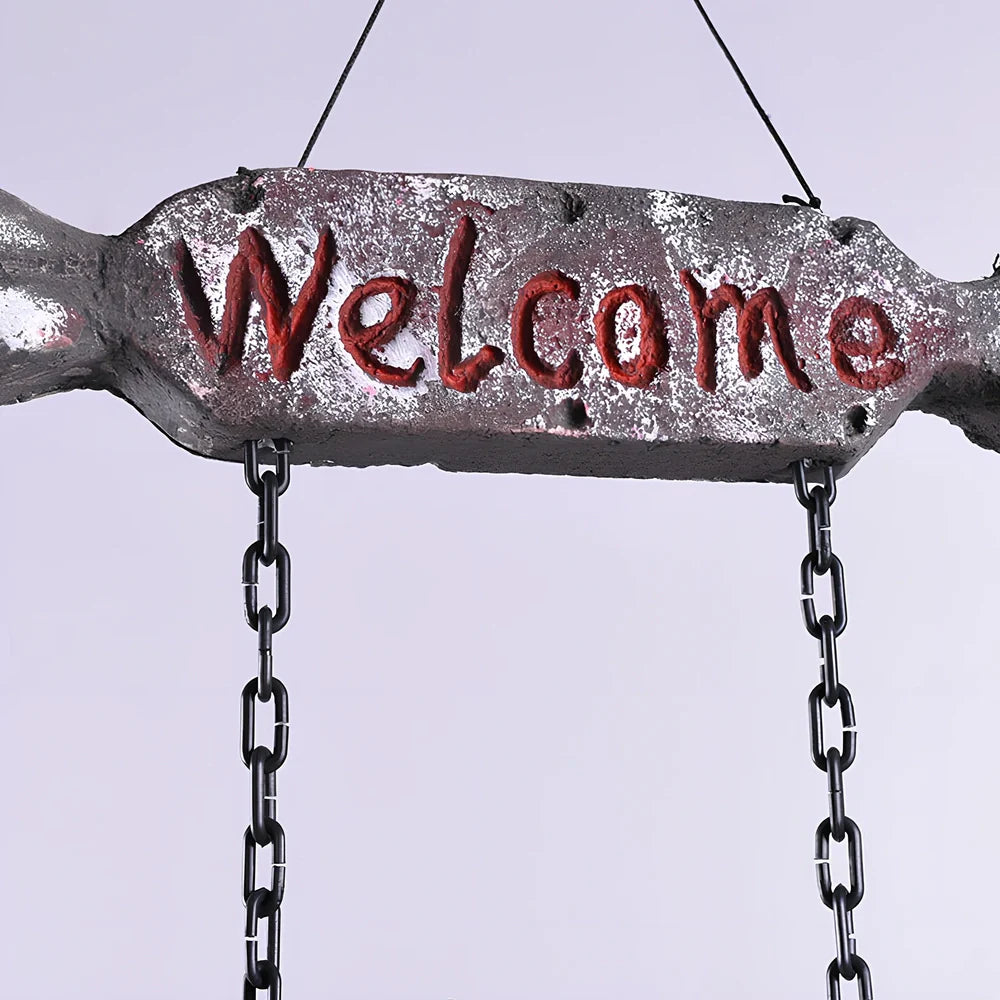 Halloween bride and groom foam door hanging pendant with cloth decoration measuring 30cm