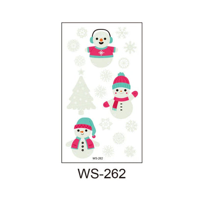 Festive Santa Claus Glow-in-the-Dark Tattoo Stickers for Holiday Decoration
