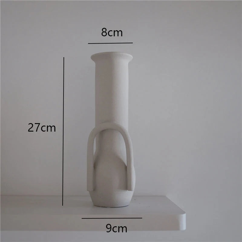 Minimalist ceramic vase set for modern home decor with rough texture