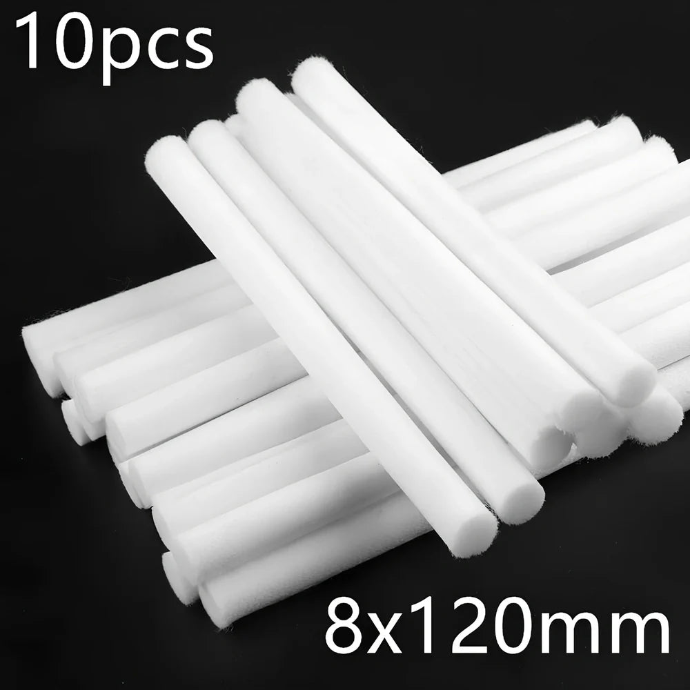 Pack of 7.5x125mm acetate fibre cotton swabs for humidifier wicks, trimmable length for stable fog output