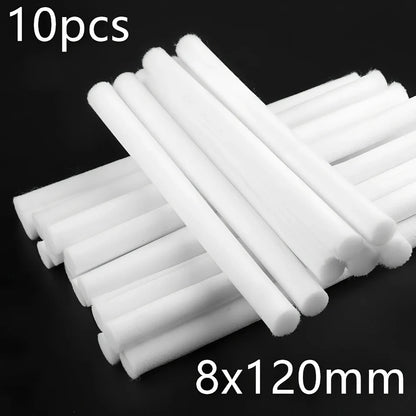 Pack of 7.5x125mm acetate fibre cotton swabs for humidifier wicks, trimmable length for stable fog output